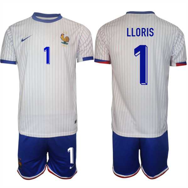 Men's France #1 Hugo Lloris White 2024-25 Away Soccer Jersey Suit,We sell and wholesale Men's France #1 Hugo Lloris White 2024-25 Away Soccer Jersey Suit on line form chian!